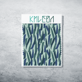 Blue and green brush strokes fabric