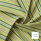 Blue, green and yellow vertical stripes fabric