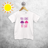 'You cake my day' magic kids shortsleeve shirt