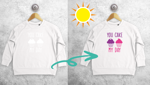 'You cake my day' magic kids sweater