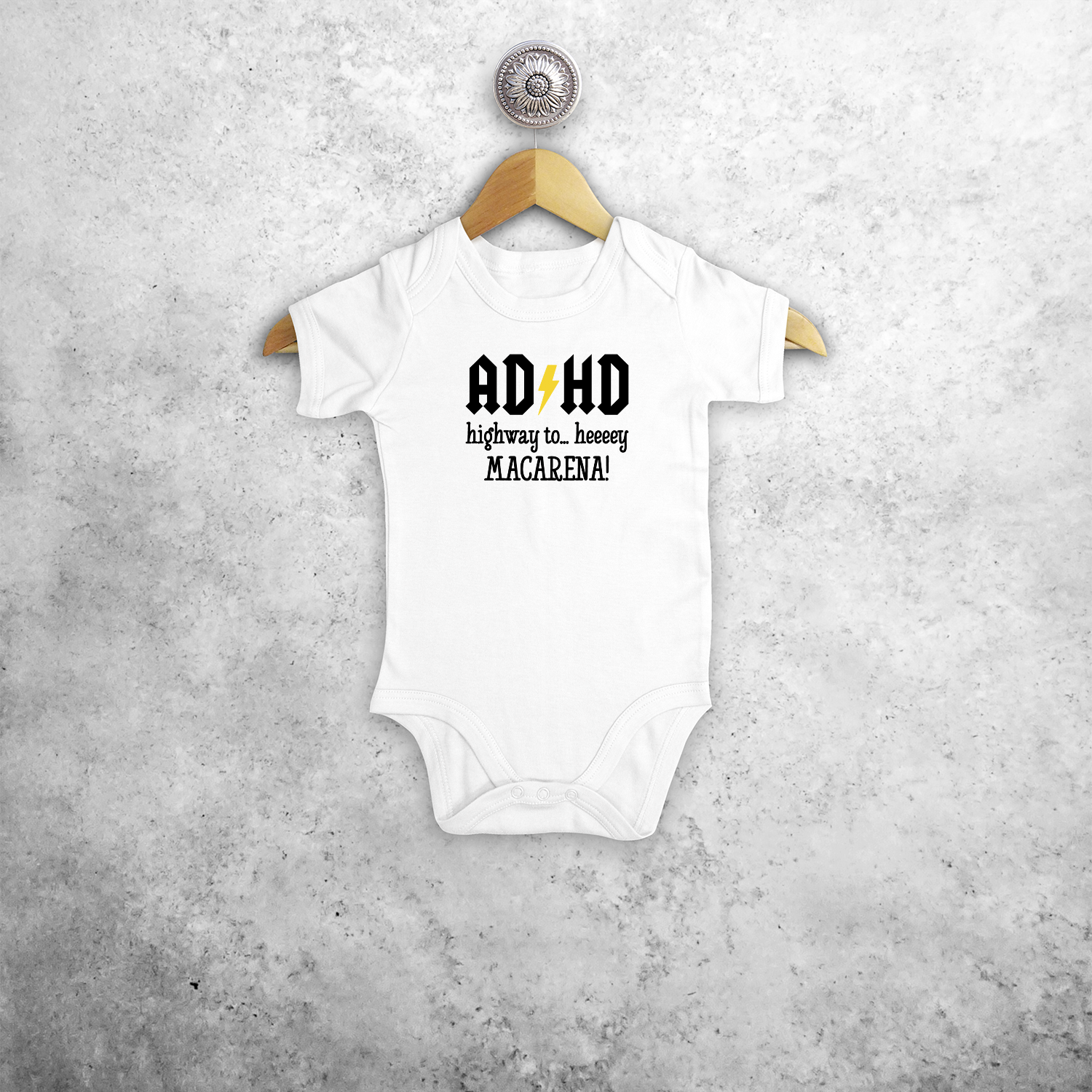 'ADHD - Highway to… heeeey MACARENA!' baby shortsleeve bodysuit