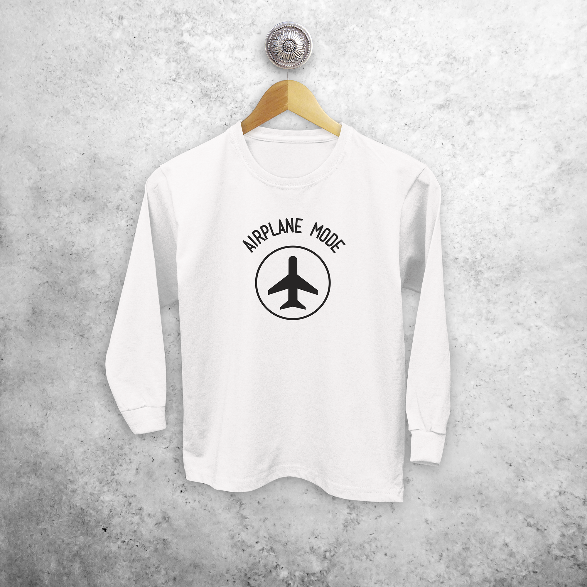 'Airplane mode' kids longsleeve shirt