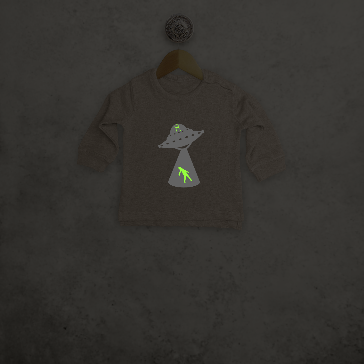 Alien abduction glow in the dark baby sweater