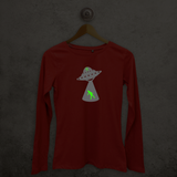 Alien abduction glow in the dark adult longsleeve shirt