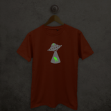 Alien abduction glow in the dark adult shirt