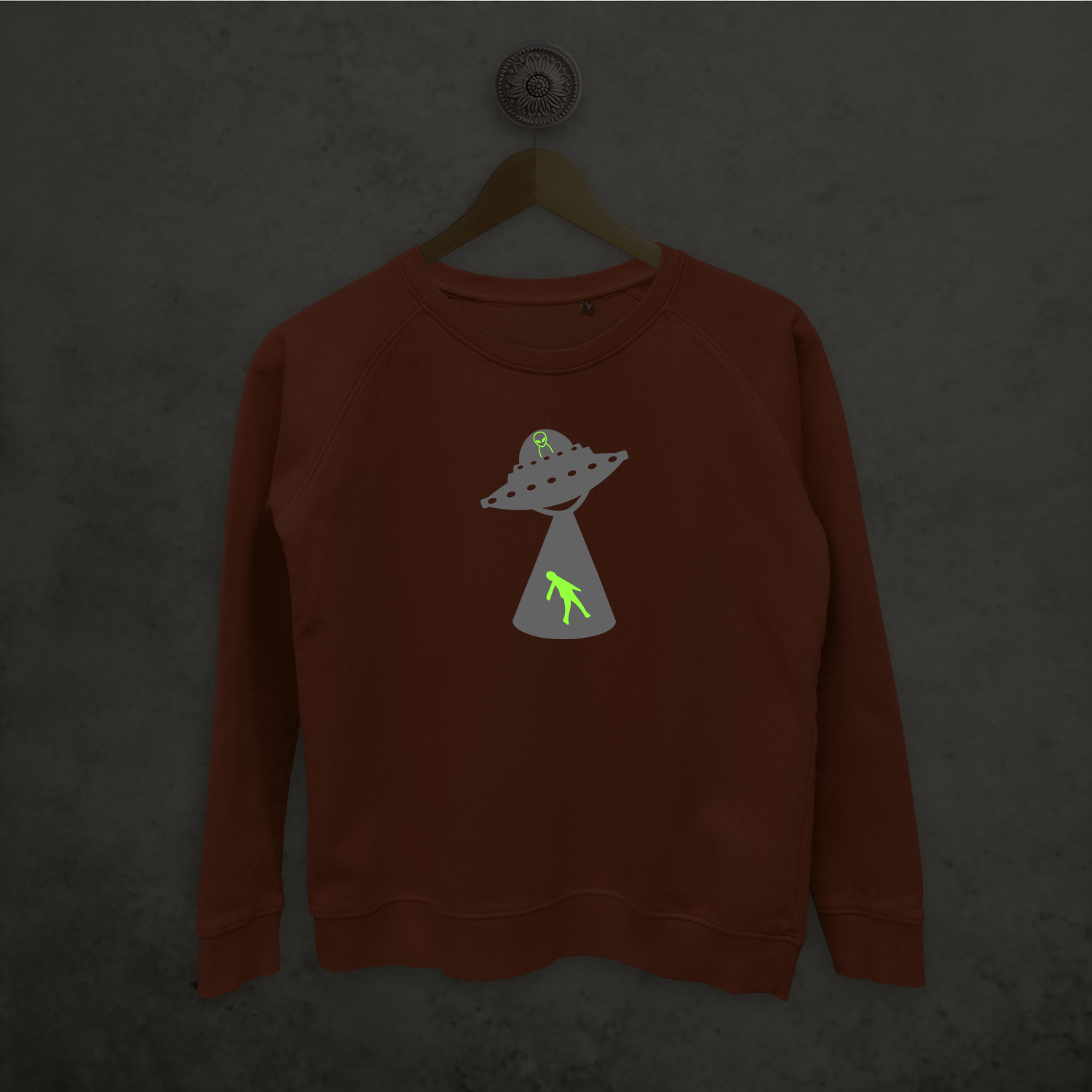 Alien abduction glow in the dark sweater