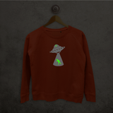 Alien abduction glow in the dark sweater