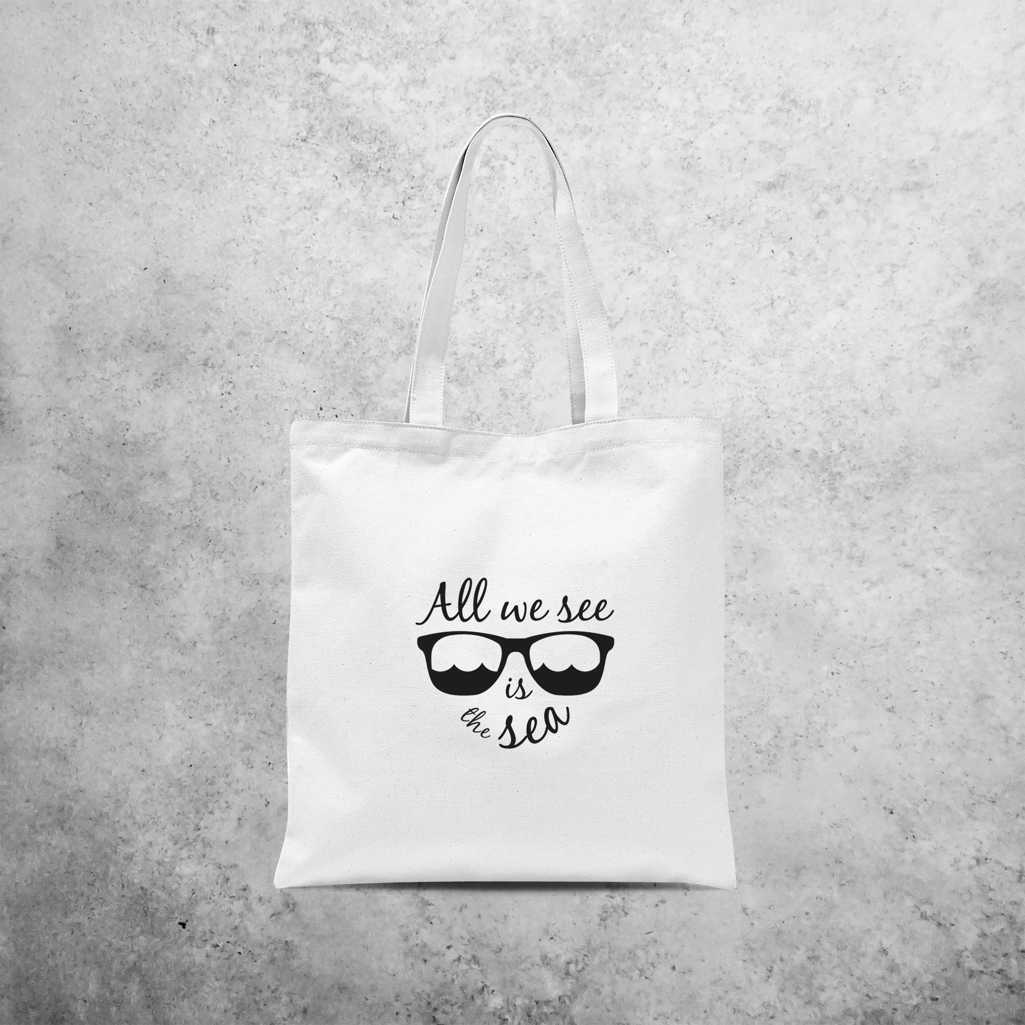 'All we see is the sea' tote bag