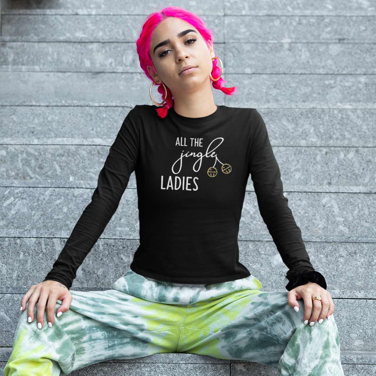 'All the jingle ladies' adult longsleeve shirt