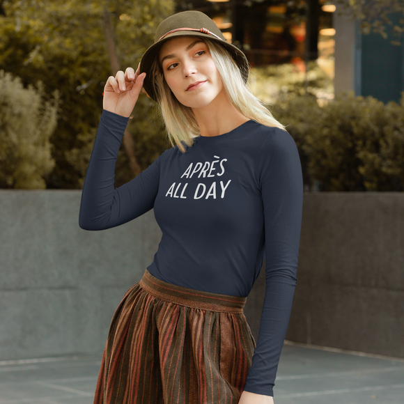 'Après all day' adult longsleeve shirt