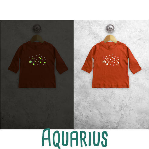 Star sign glow in the dark baby longsleeve shirt