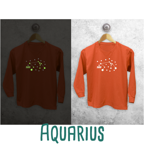 Star sign glow in the dark kids longsleeve shirt