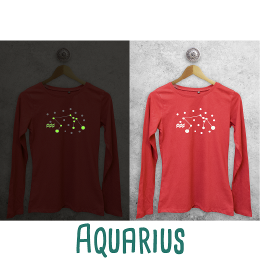 Star sign glow in the dark adult longsleeve shirt