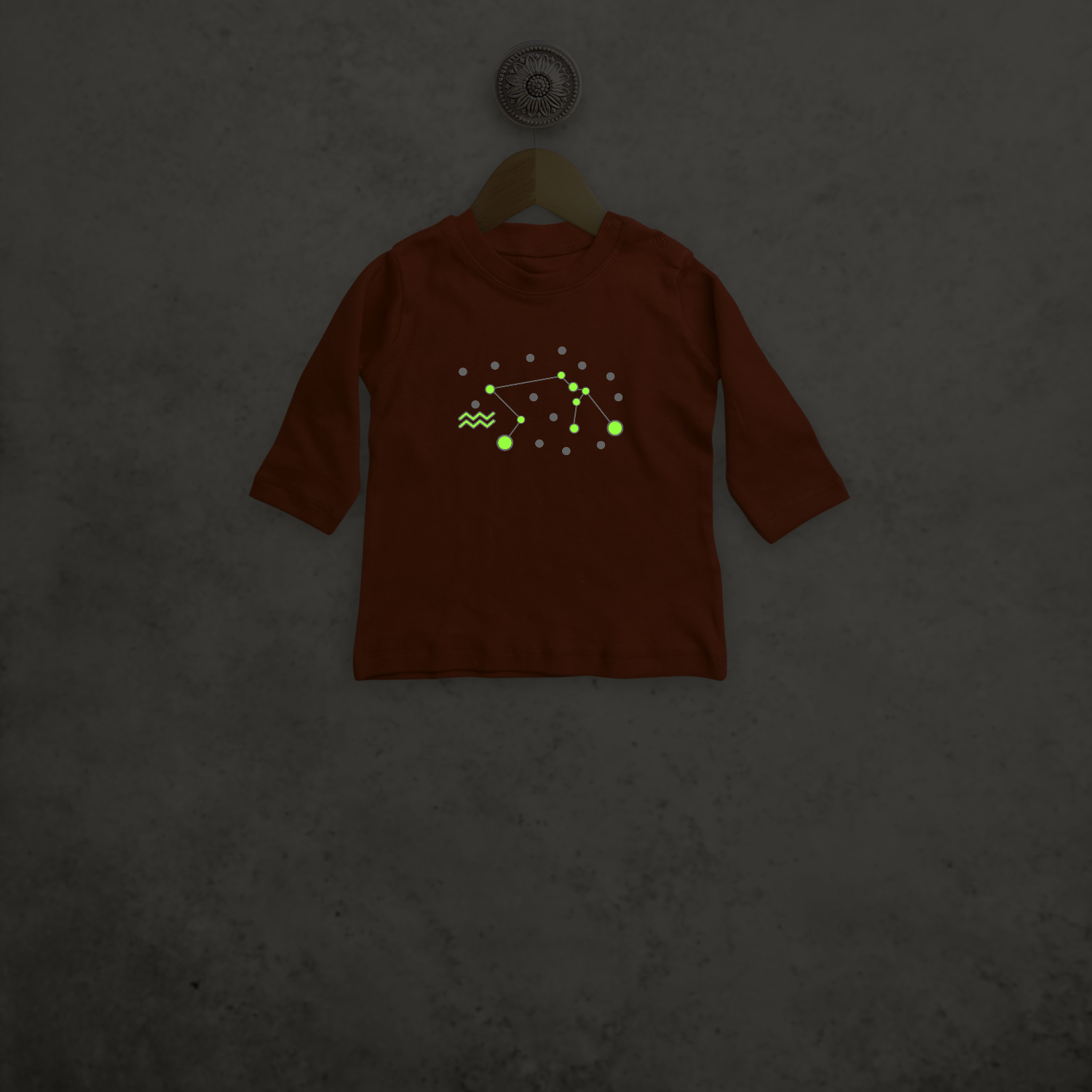 Star sign glow in the dark baby longsleeve shirt