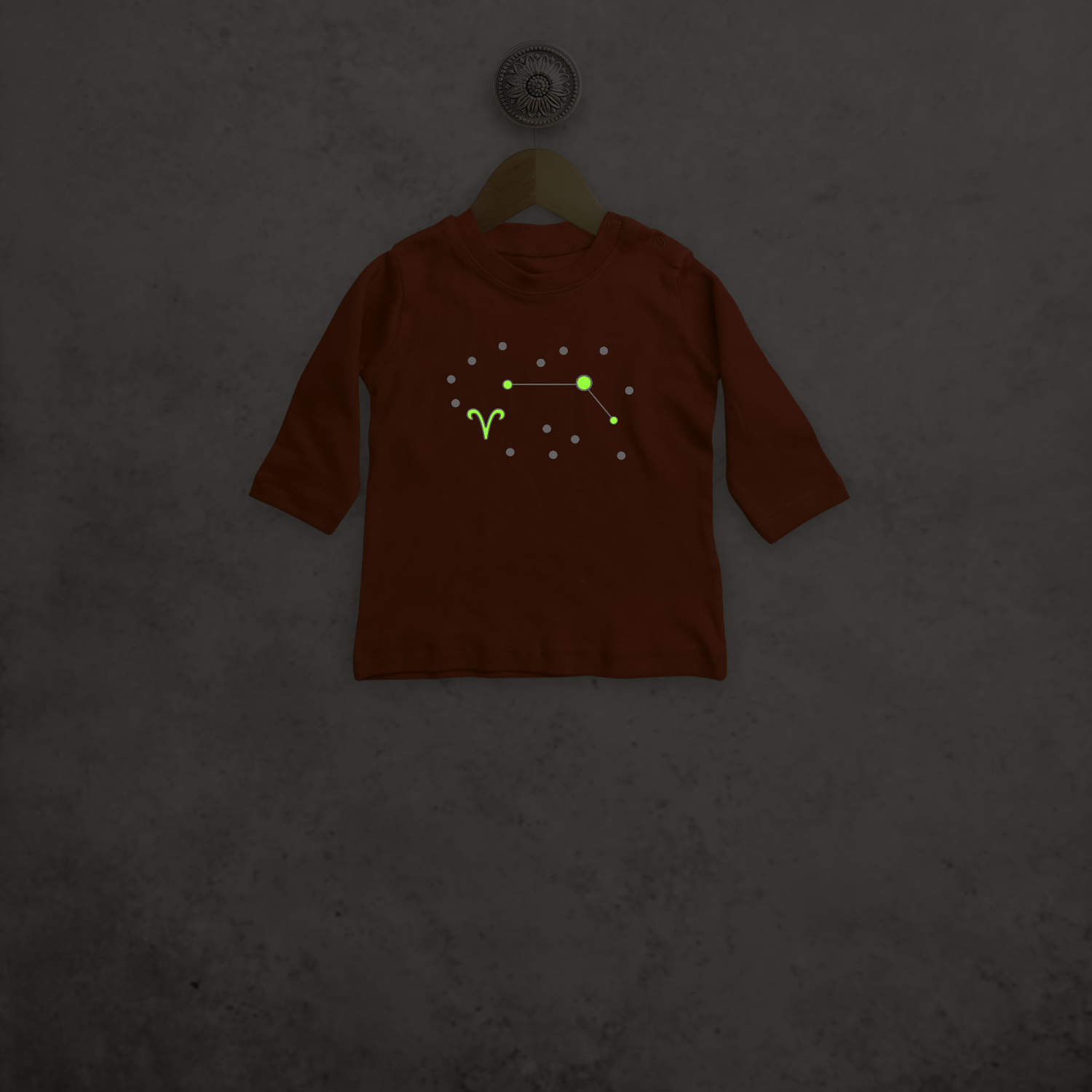 Star sign glow in the dark baby longsleeve shirt