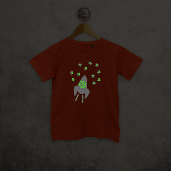 Astronaut glow in the dark kids shortsleeve shirt