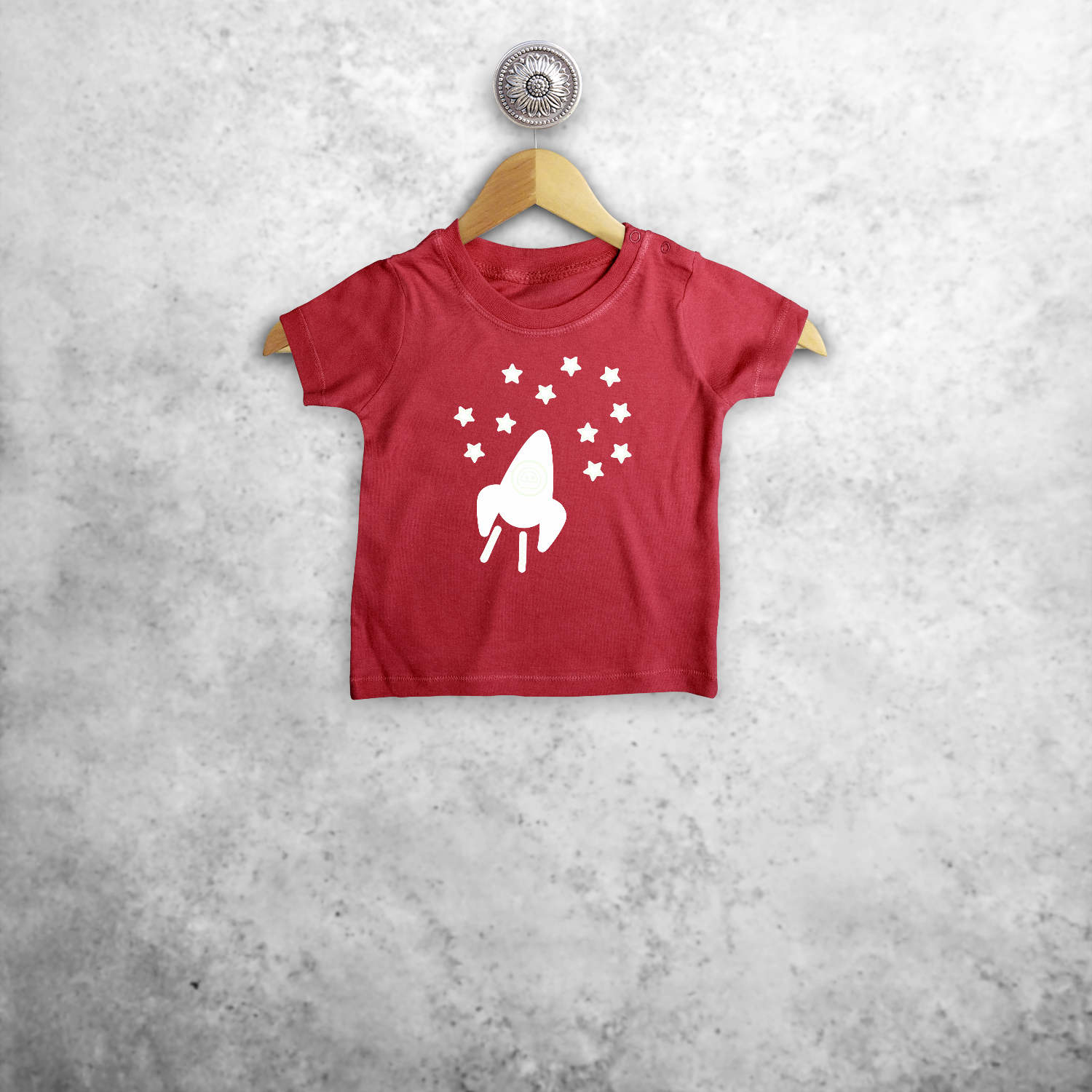 Astronaut glow in the dark baby shortsleeve shirt