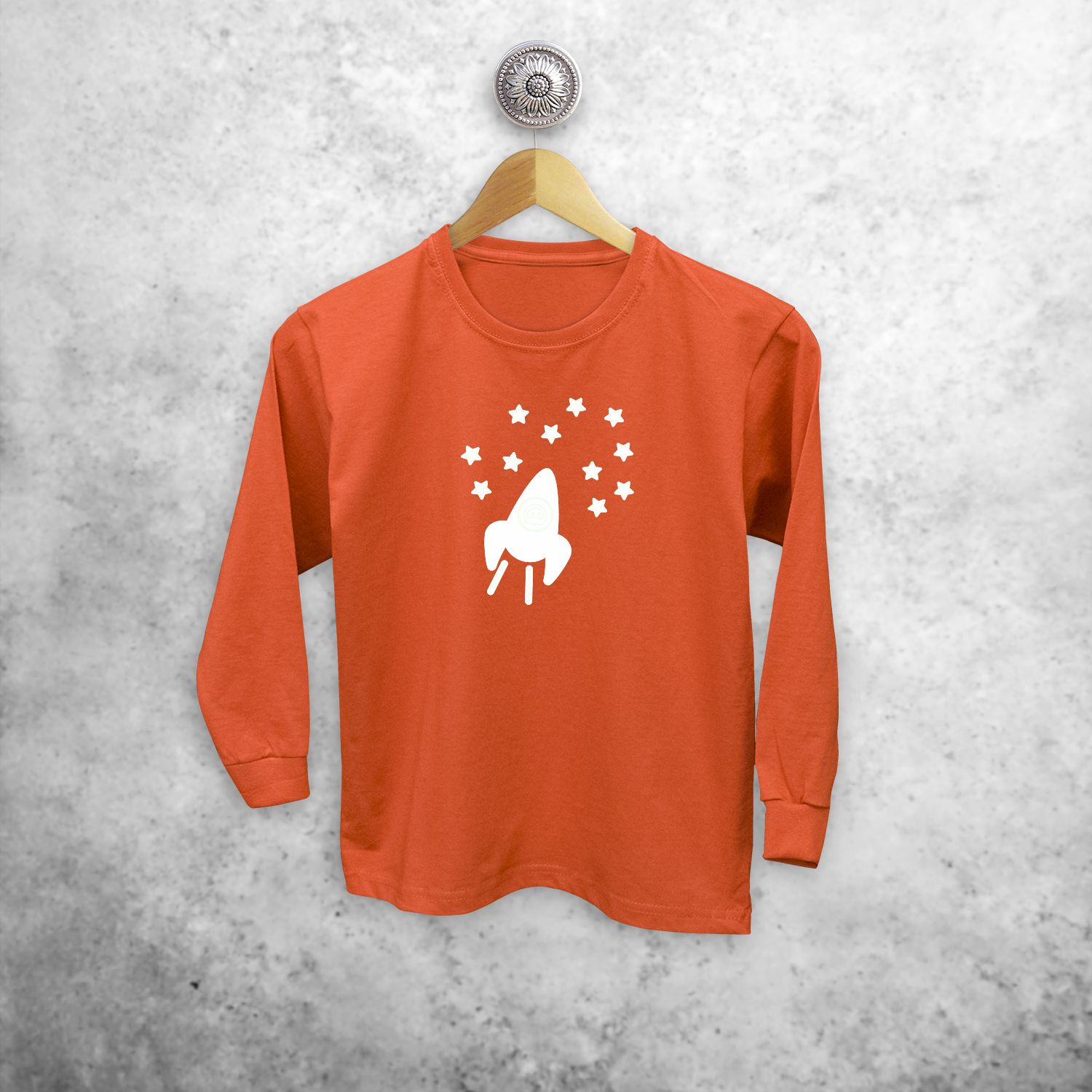 Astronaut glow in the dark kids longsleeve shirt