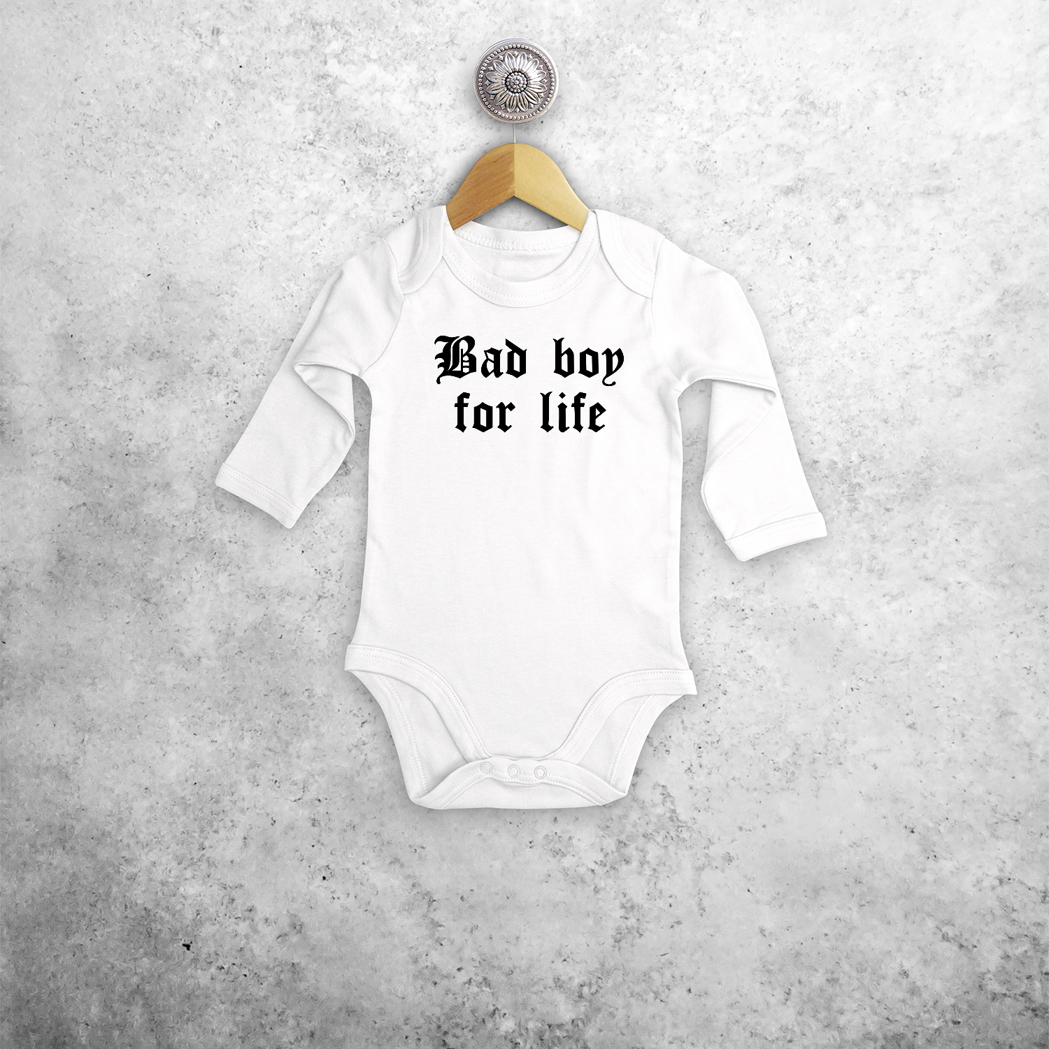 'Bad boy for life' baby longsleeve bodysuit