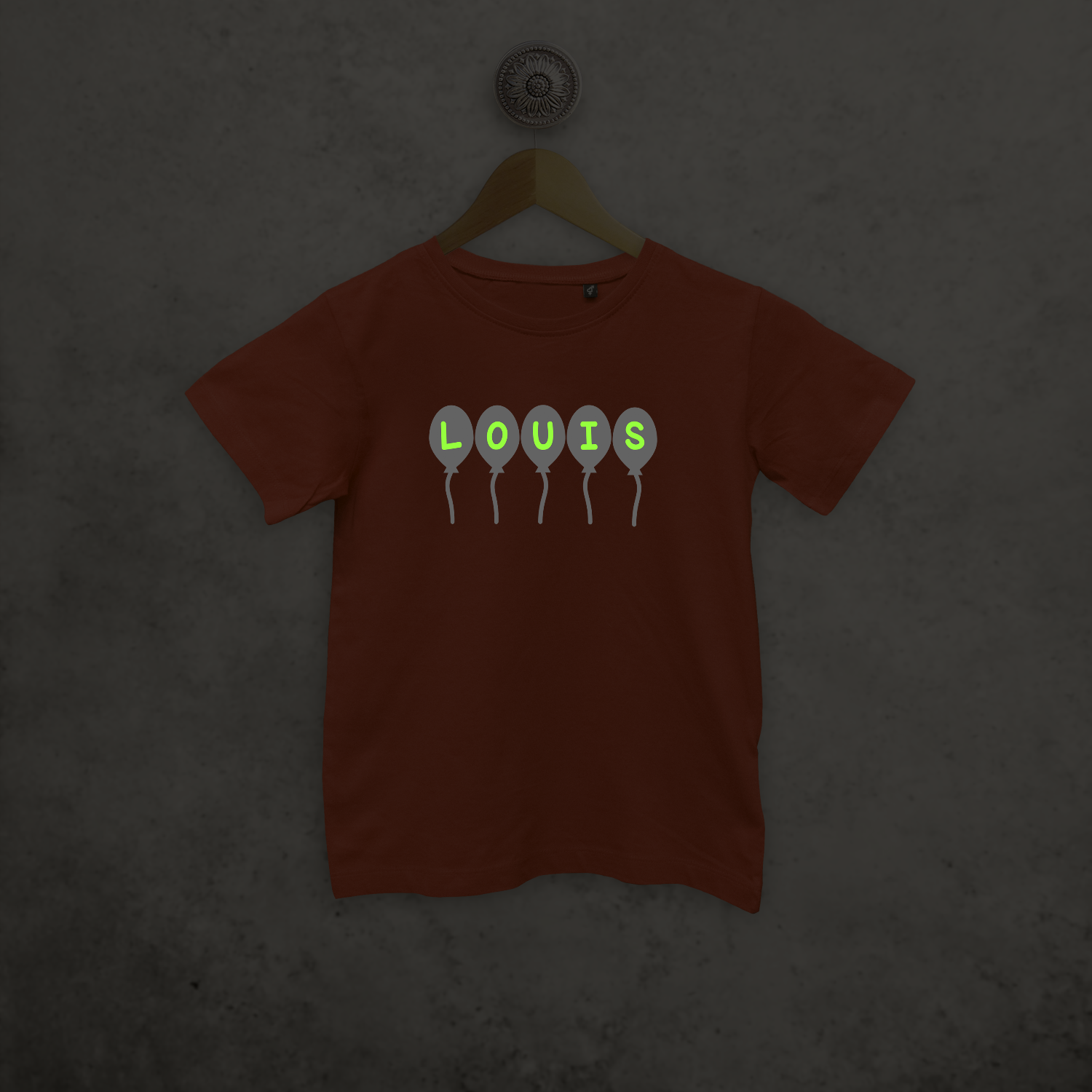 Balloons glow in the dark kids shortsleeve shirt