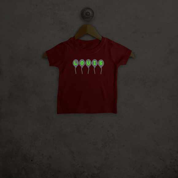 Balloons glow in the dark baby shortsleeve shirt