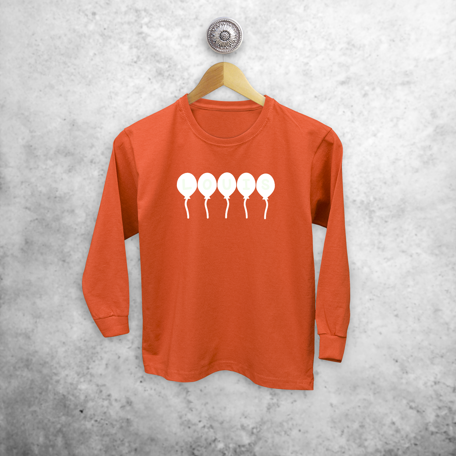 Balloons glow in the dark kids longsleeve shirt