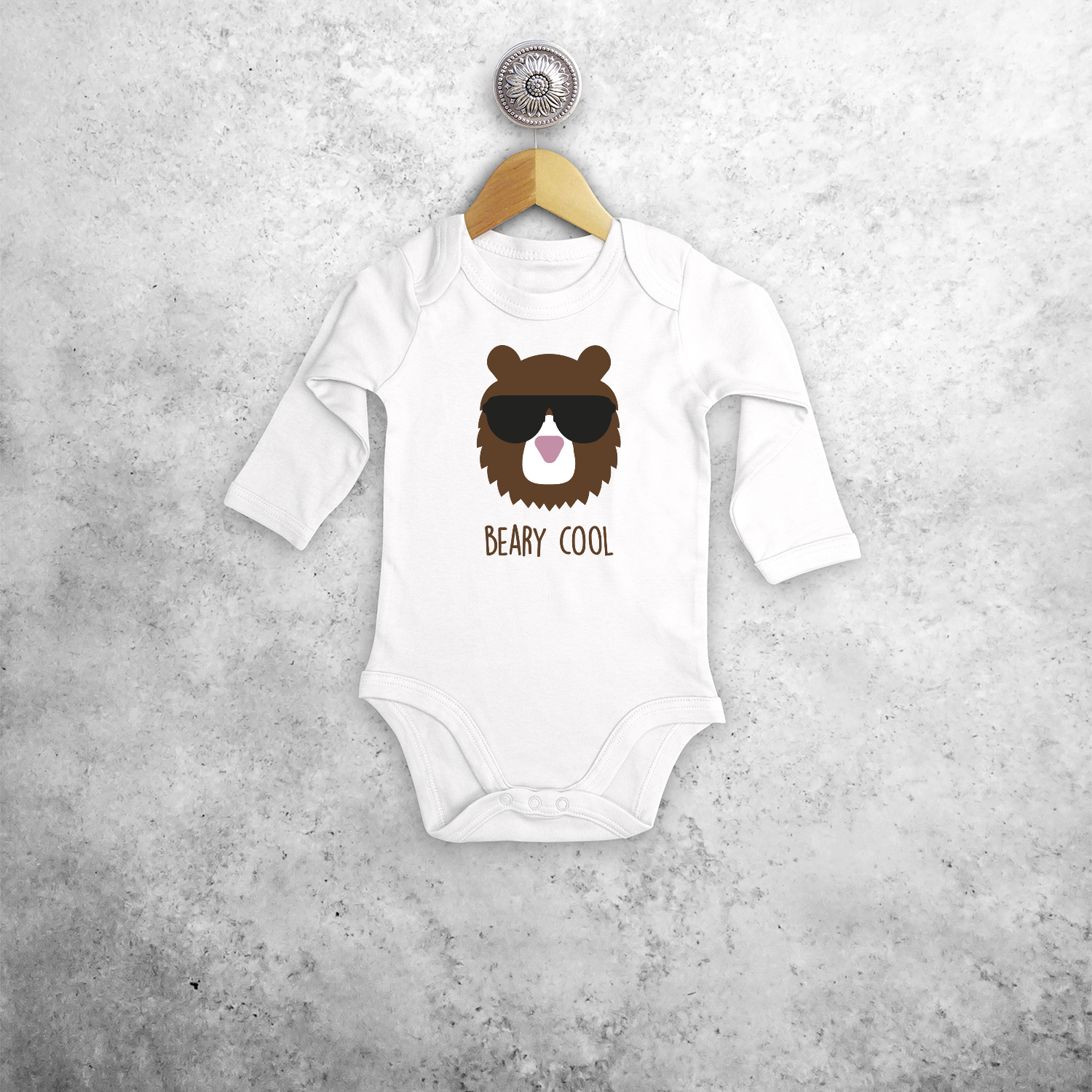 'Beary cool' baby longsleeve bodysuit