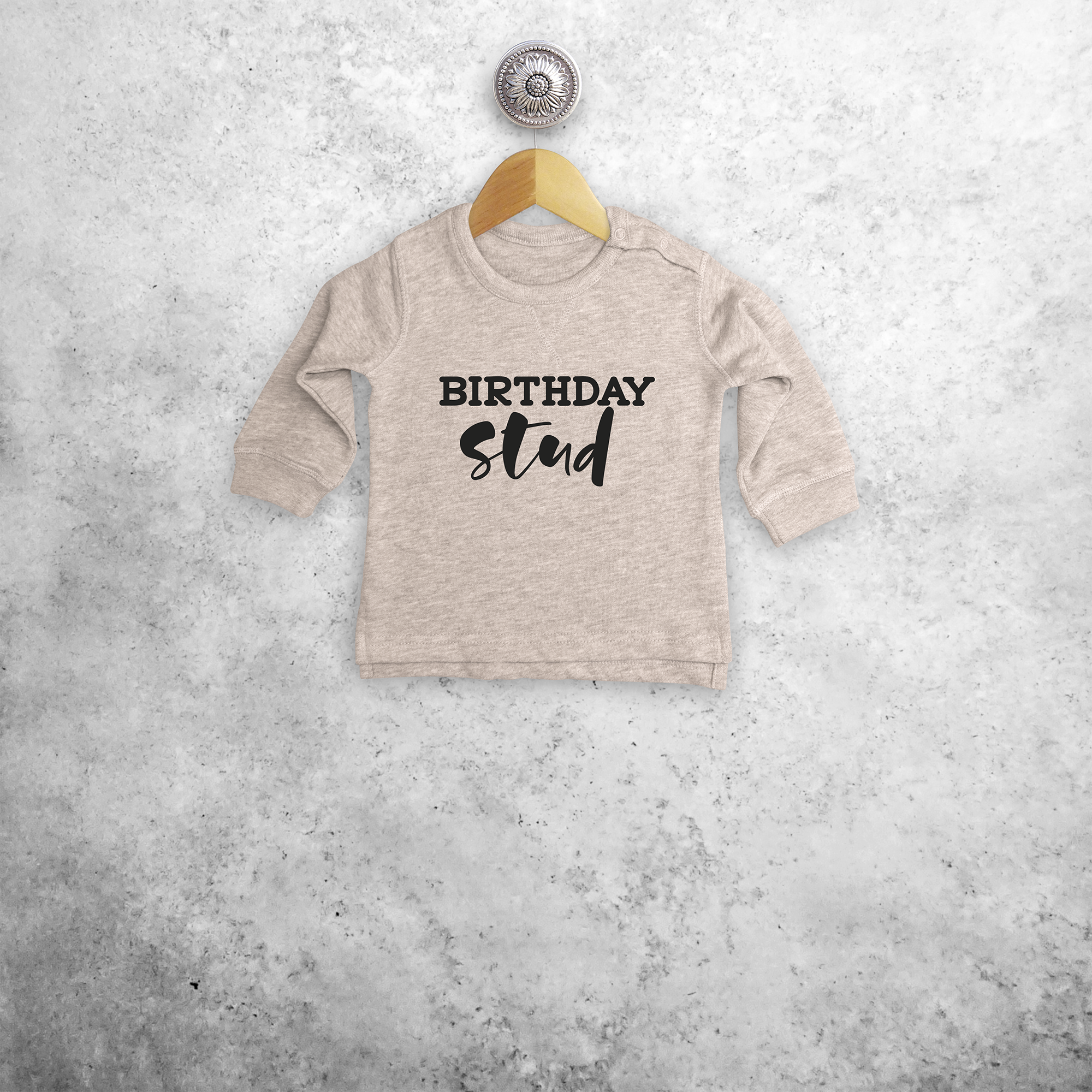 'Birthday stud' baby sweater