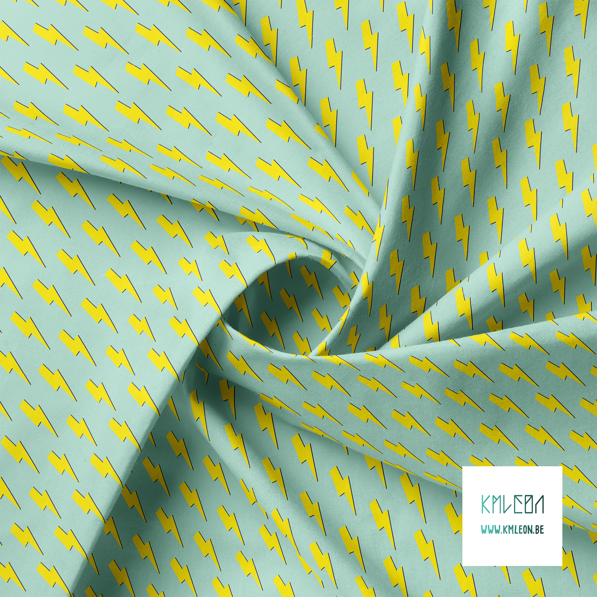 Yellow lightening bolts fabric