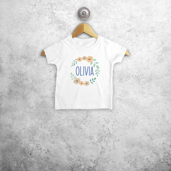 Boho flowers baby shortsleeve shirt