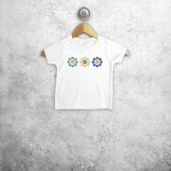 Smiley flowers baby shortsleeve shirt