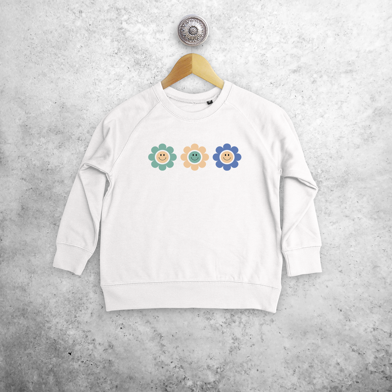 Smiley flowers kids sweater