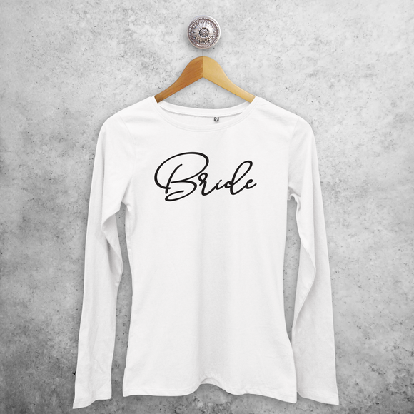 'Bride' adult longsleeve shirt