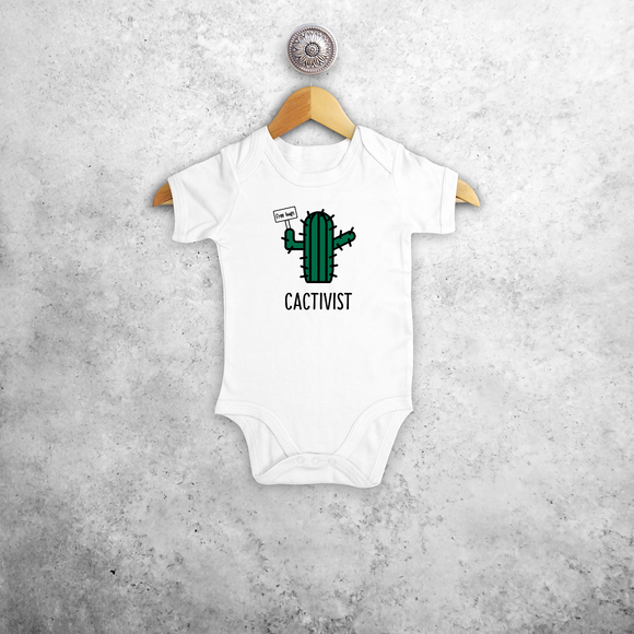 'Cactivist' baby shortsleeve bodysuit