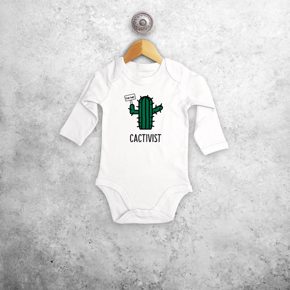 'Cactivist' baby longsleeve bodysuit