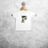 Camouflage letter baby shortsleeve shirt