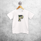 Camouflage letter kids shortsleeve shirt