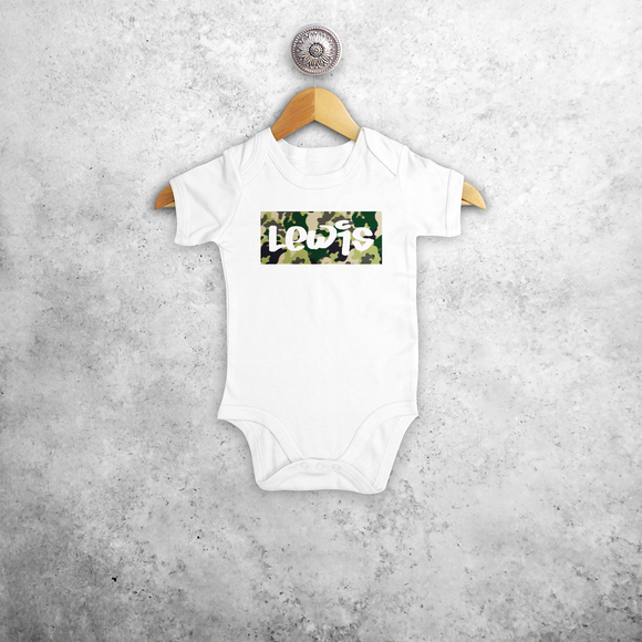 Camouflage name baby shortsleeve bodysuit