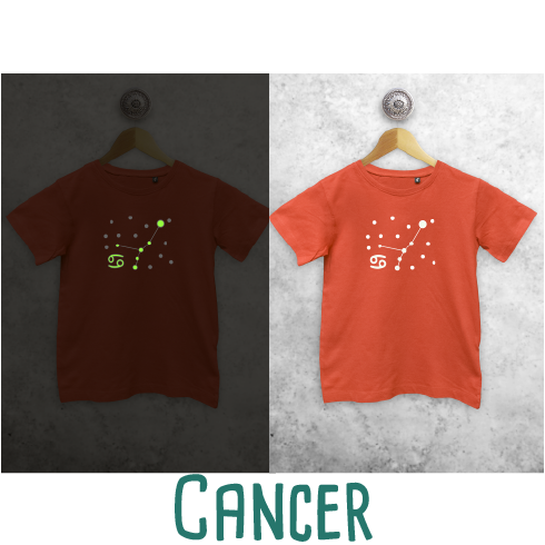 Star sign glow in the dark kids shortsleeve shirt