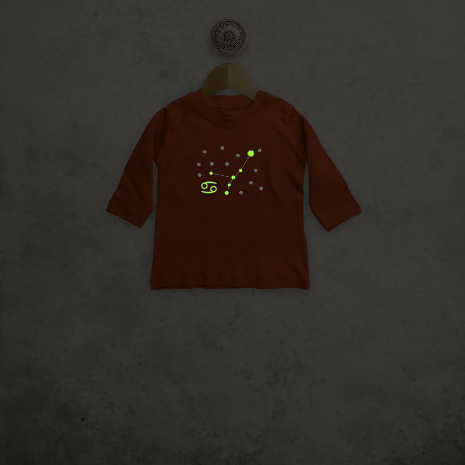 Star sign glow in the dark baby longsleeve shirt