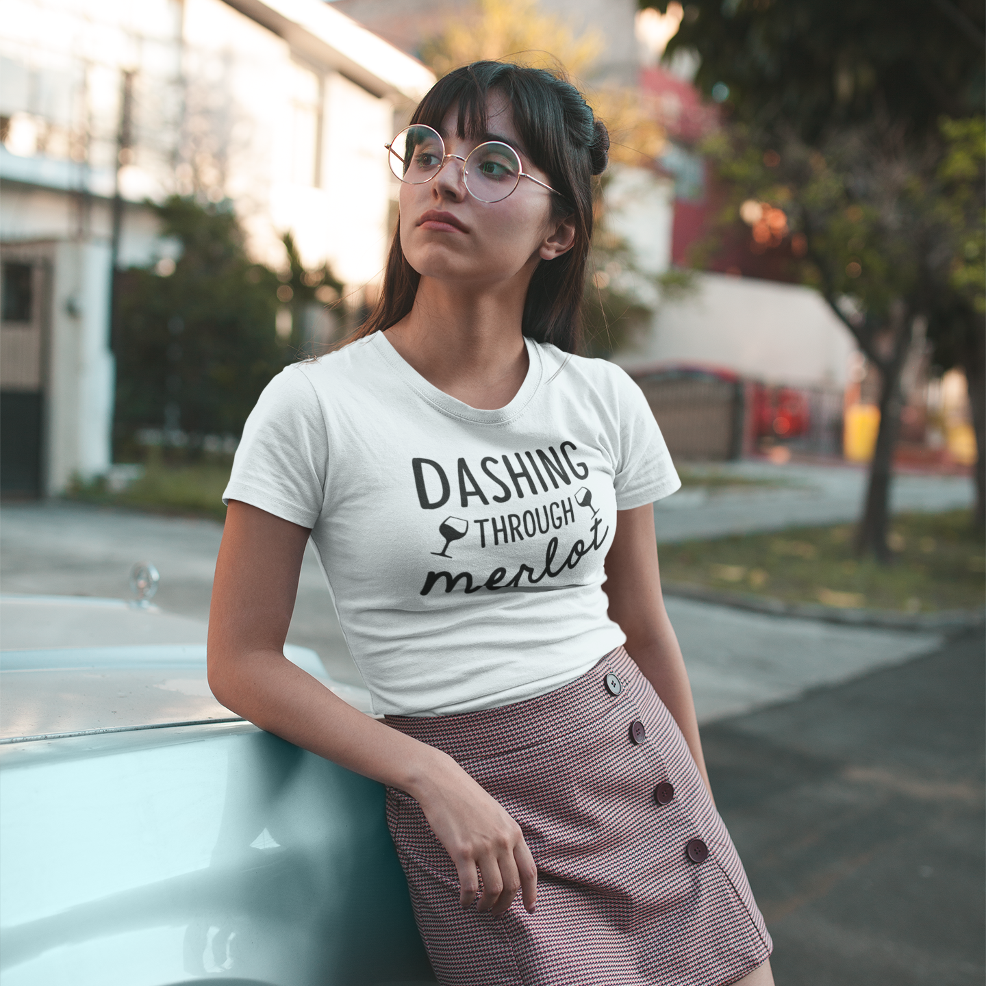 'Dashing through Merlot' adult shirt