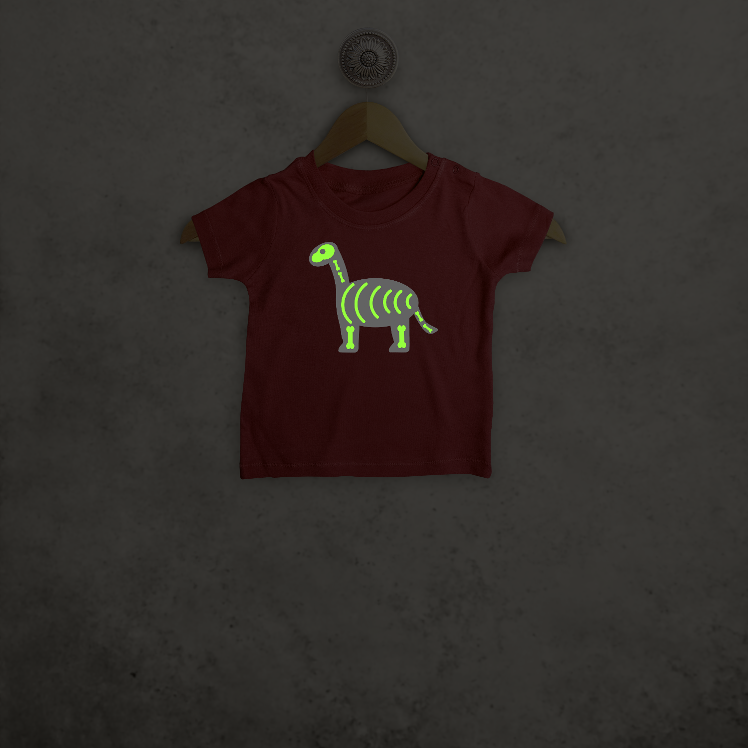 Dino glow in the dark baby shortsleeve shirt