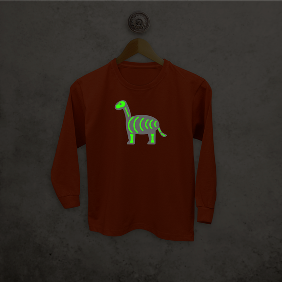 Dino glow in the dark kids longsleeve shirt