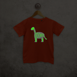 Dino glow in the dark kids shortsleeve shirt