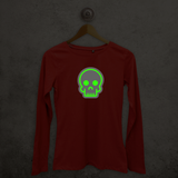 Skull glow in the dark adult longsleeve shirt