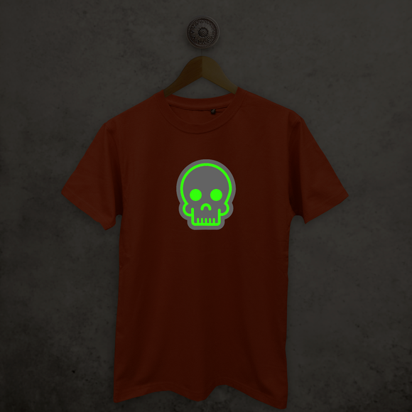 Skull glow in the dark adult shirt