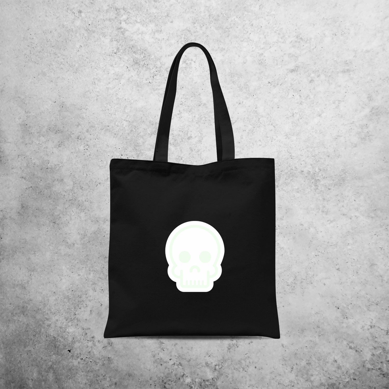 Skull glow in the dark tote bag