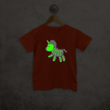 Unicorn glow in the dark kids shortsleeve shirt