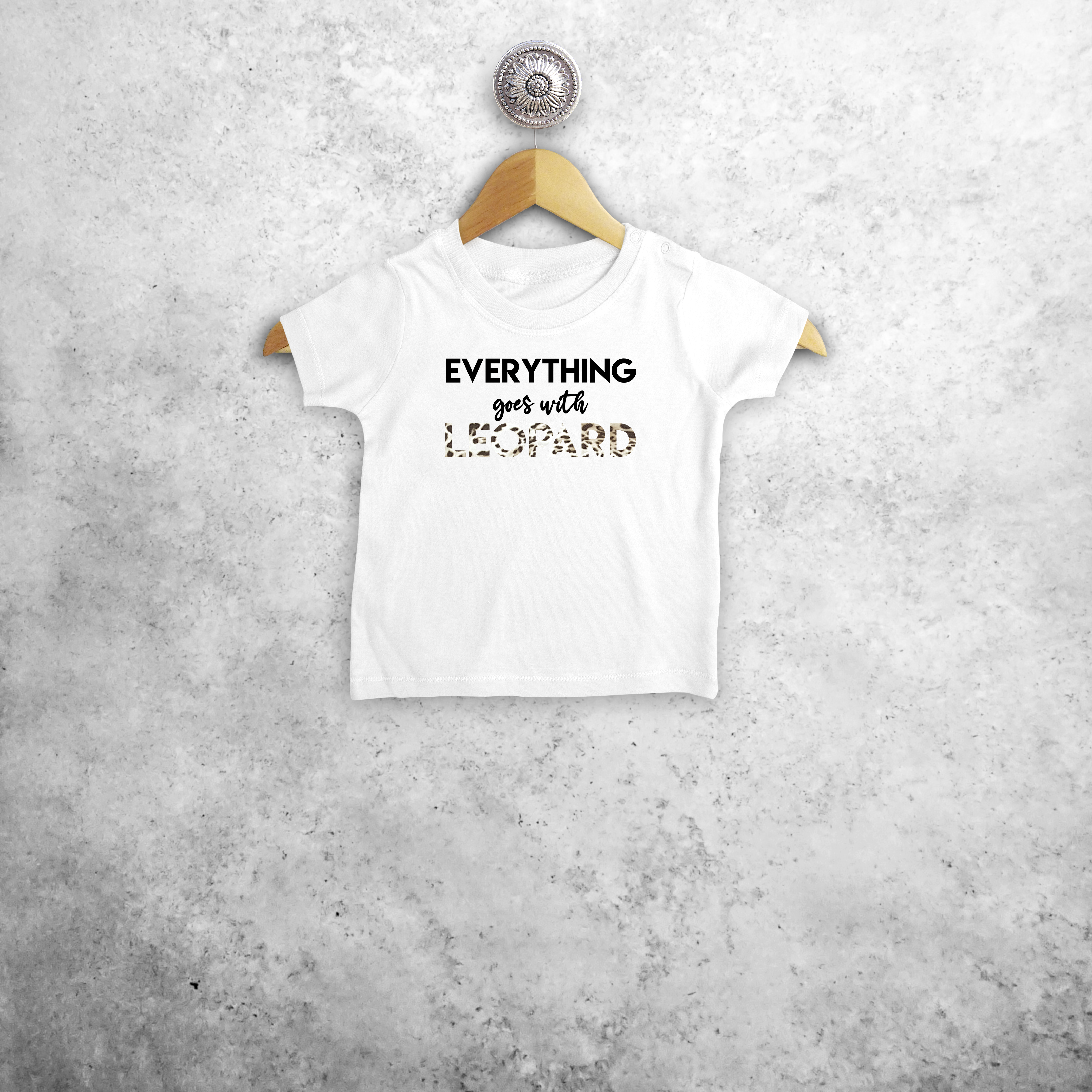 'Everything goes with leopard' baby shortsleeve shirt