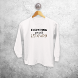 'Everything goes with leopard' kids longsleeve shirt